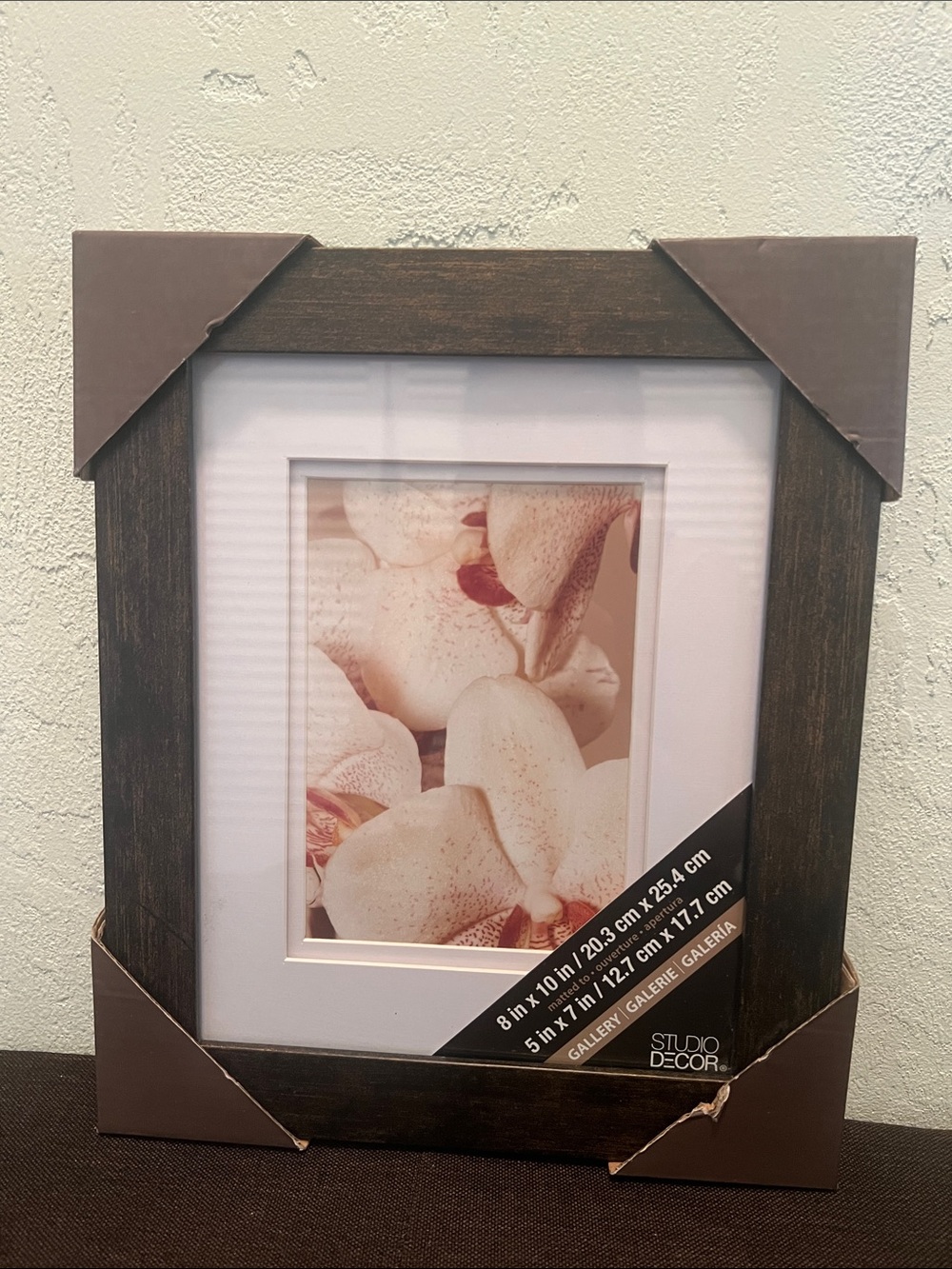 #2321*”8x10”Studio Decor Dark Brown Wood Frame with White Double Mat